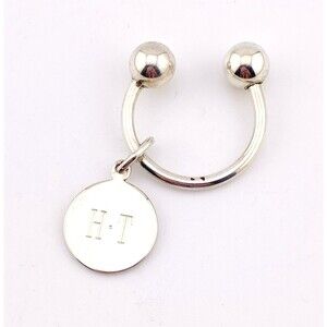 Tiffany & Co Ball End Key Ring Engraved Initials H T